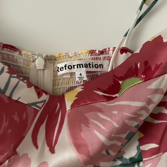 Reformation Marguerite Silk Dress Florentina floral colorful midi - Picture 10 of 10